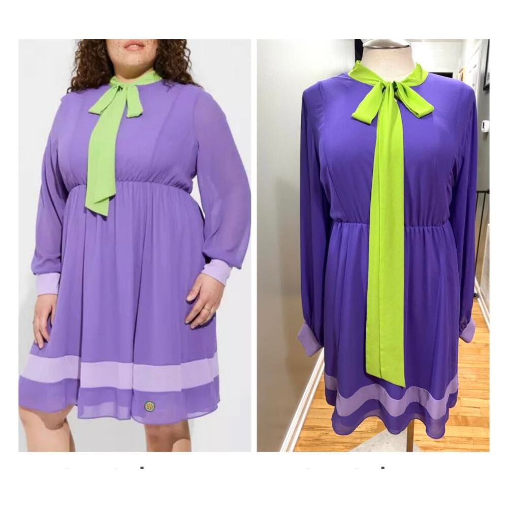 Torrid 5 (5X 28) Scooby Doo Daphne‎ Chiffon Cosplay Costume Fit n Flare Dress